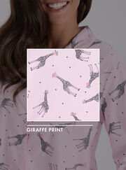 Bubblegum giraffe fleece pyjamas in a bag