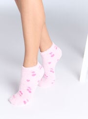 2 pack cherry fluffy trainer socks