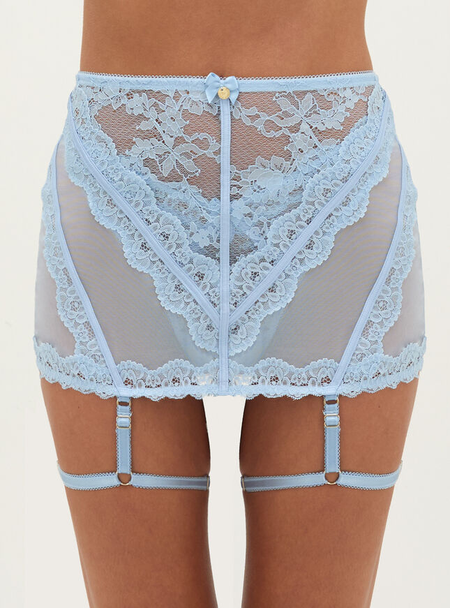 Veronique lace skirt suspender belt