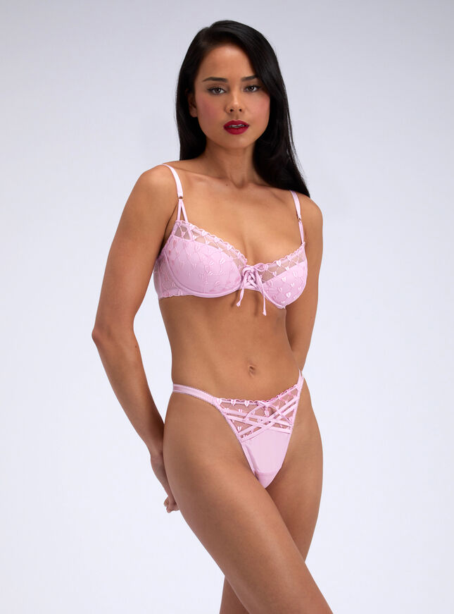 Della embroidered plunge bra