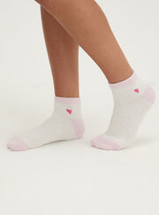 2 pack heart textured trainer socks