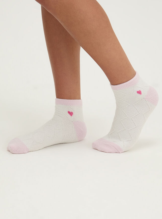 2 pack heart textured trainer socks