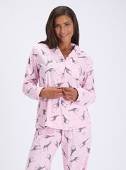 Bubblegum giraffe fleece pyjamas in a bag