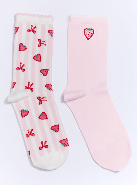 2 pack strawberry ankle socks