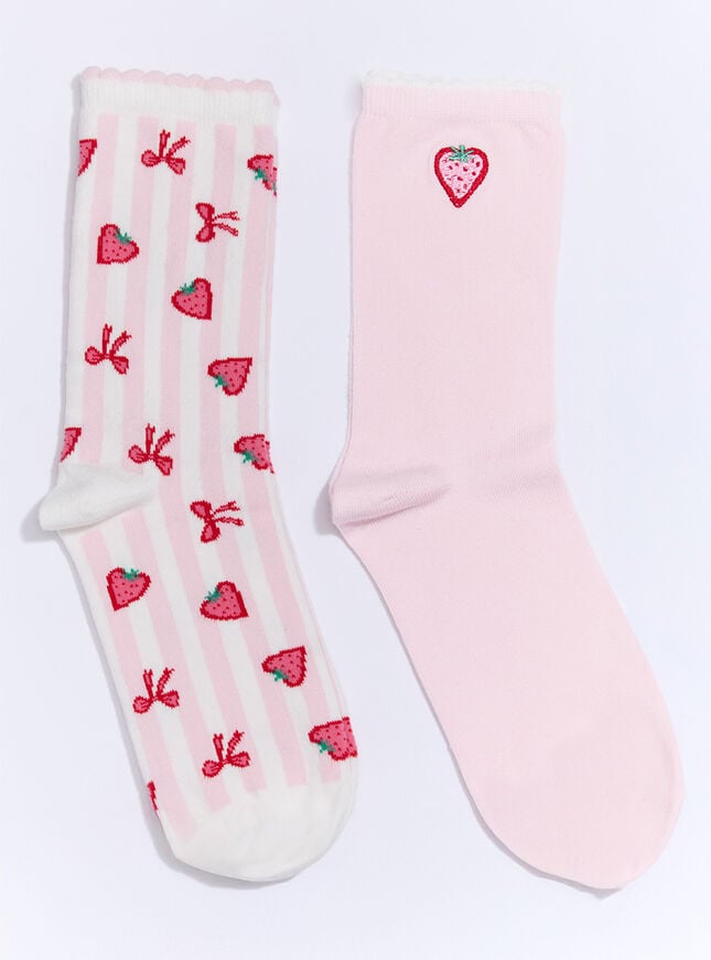 2 pack strawberry ankle socks