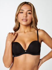 Strapless plunge push up bra