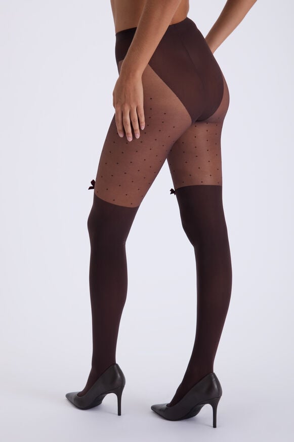 Chocolate mock knee high tights