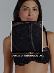 Faye spot mesh balconette bra
