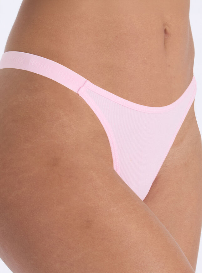 3 pack Amiee ribbed high leg thongs