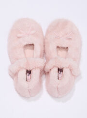 Fluffy ballet pump slippers