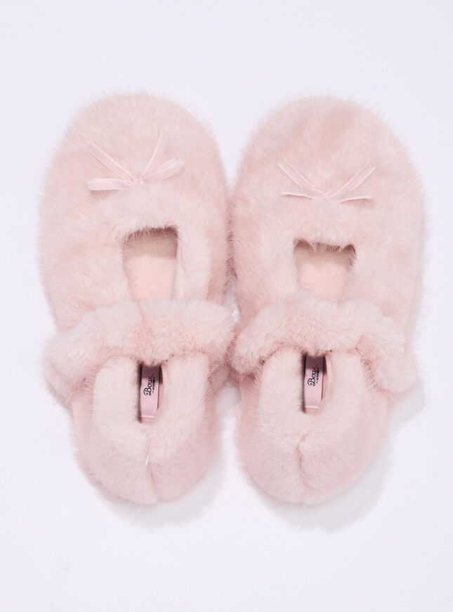 Fluffy ballet pump slippers