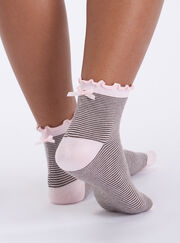 2 pack striped & polka dots midi socks