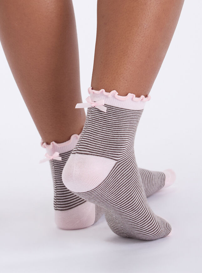 2 pack striped & polka dots midi socks