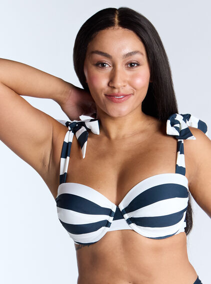 Estrella stripe balconette bikini top