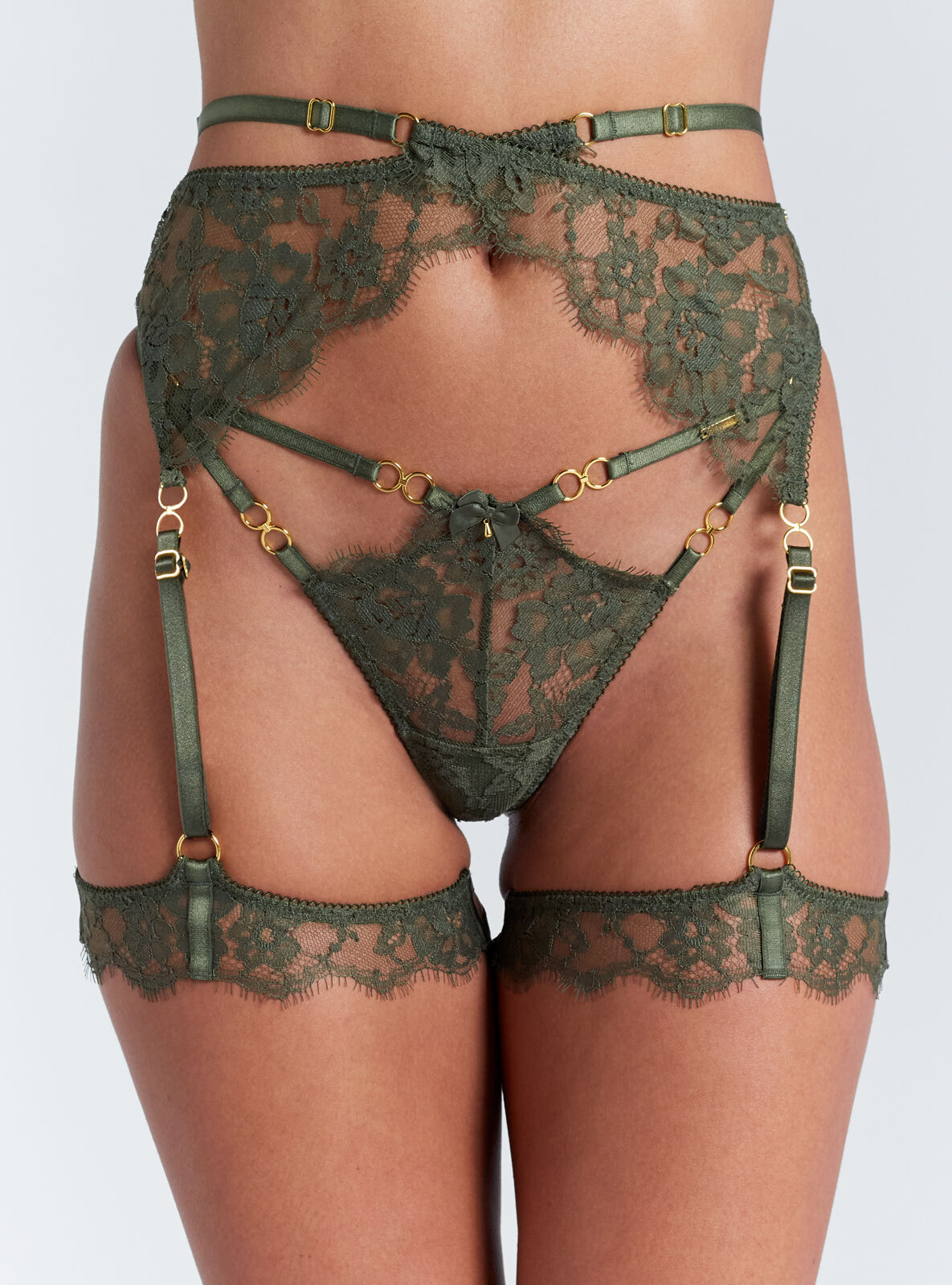 gel vaginal lubricante Fleur Du Mal Frankie Lace Strappy Garter | Black main image 0