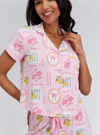 Postcard modal short pyjama set