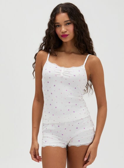 Floral waffle short pyjama set