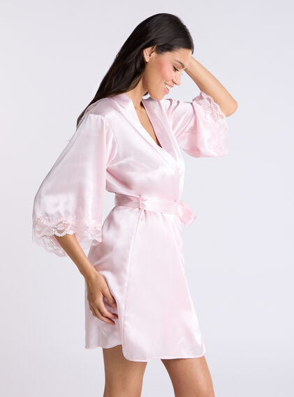 Amelia satin short robe