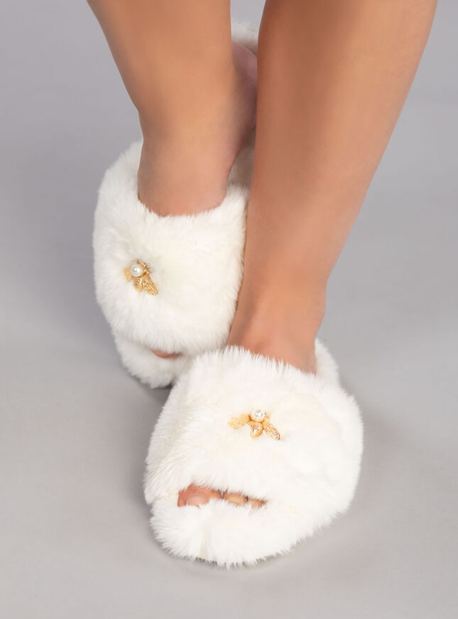 Bee slippers | Ivory | Boux Avenue UK