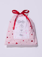 Ditsy heart fleece pyjama shorties in a bag