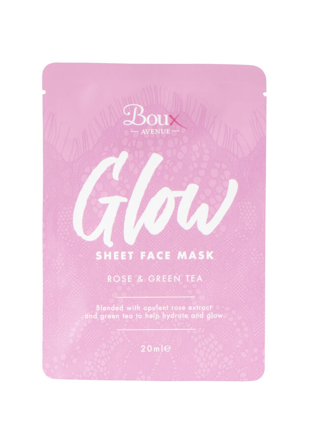 Glow sheet face mask