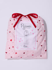 Ditsy heart fleece pyjamas in a bag