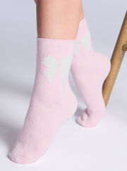Bow fleece ankle socks