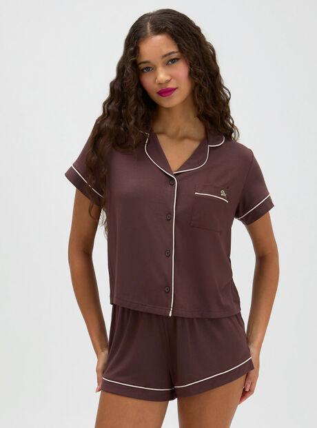 Piping modal short pyjama set