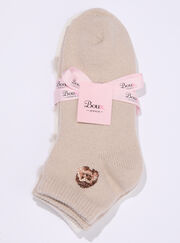 2 pack hedgehog knitted trainer socks