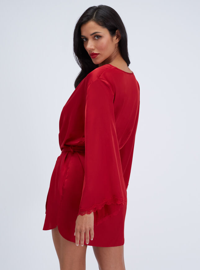 Kaya satin short robe