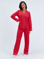 Piping modal long pyjama set