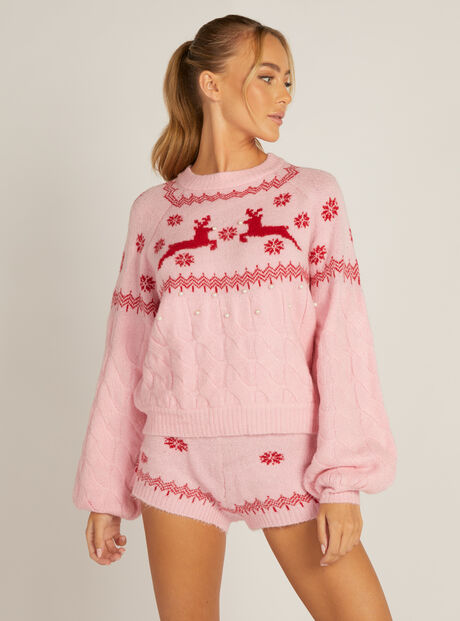 Fairisle pearl knitted jumper
