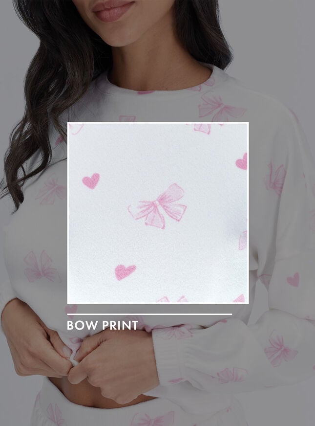 Bow velour short pyjama set