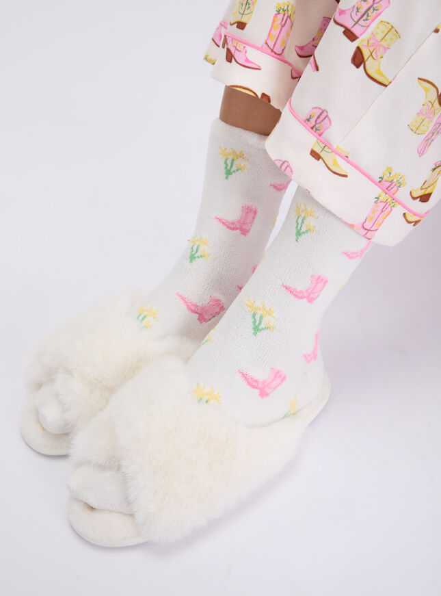 2 pack cowgirl cosy ankle socks