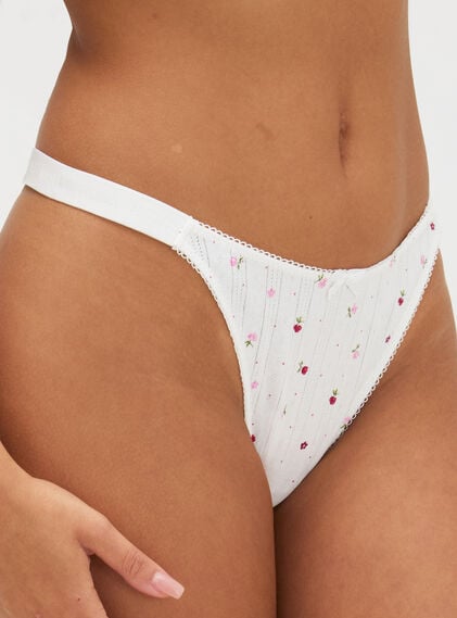 Gigi floral pointelle thong