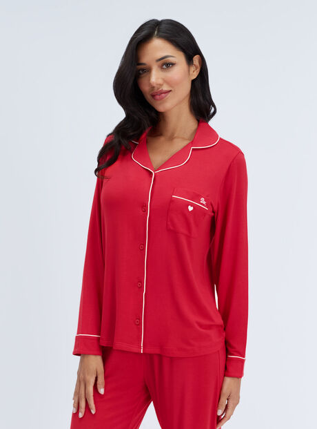 Piping modal long pyjama set