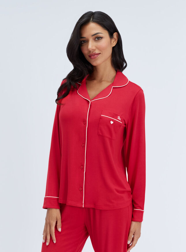 Piping modal long pyjama set