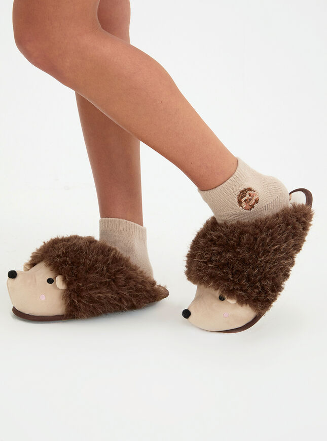 Hedgehog fluffy mule slippers