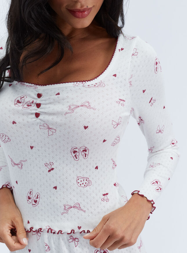 Self-care pointelle short pyjama set