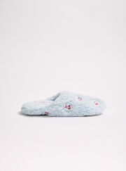 Teddy cherry embroidered mule slippers
