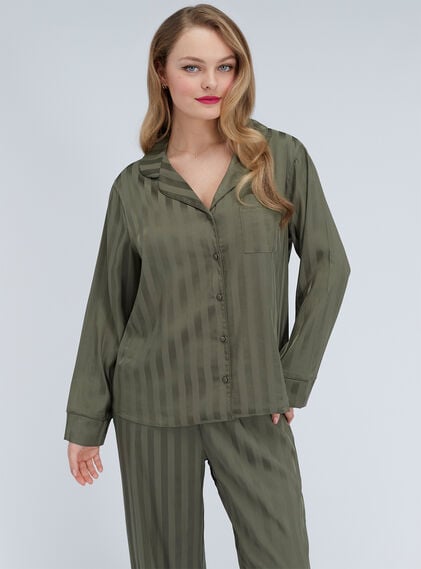 Stripe jacquard satin pyjama set