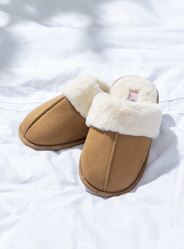 Suedette mule slippers