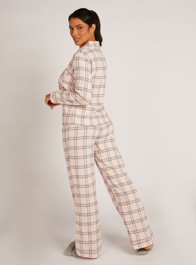 Check cotton pyjamas in a bag | Pink Mix | Boux Avenue UK