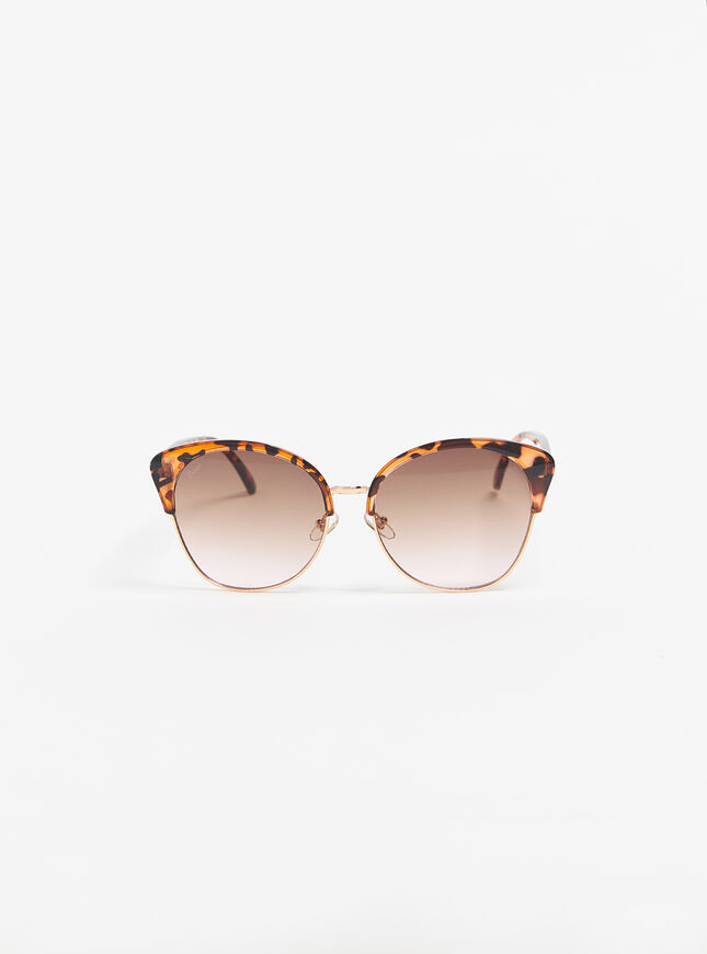 Tortoiseshell metal trim sunglasses