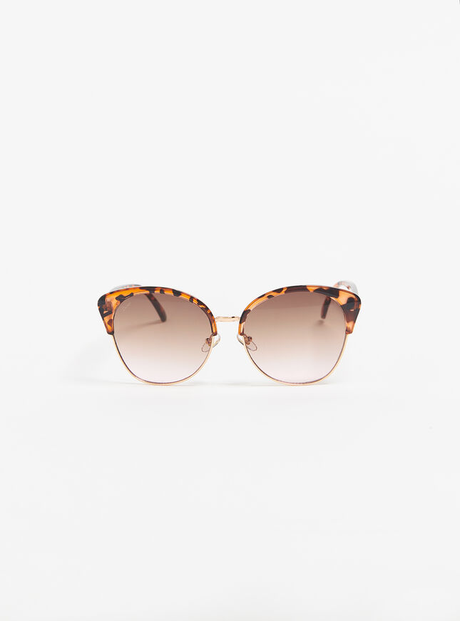 Tortoiseshell metal trim sunglasses
