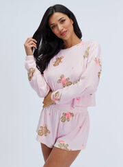 Gingerbread velour short pyjama set