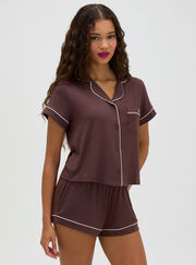 Piping modal short pyjama set