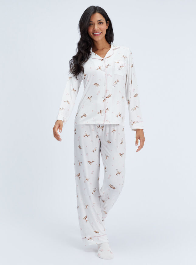 Deer modal long pyjama set