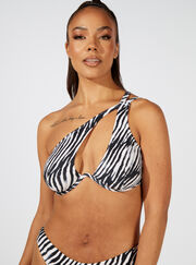 Ibiza zebra asymmetric bikini top