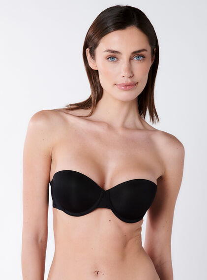 Microfibre strapless bra